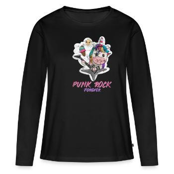 Punk punk rock licorne cadeau métal musique - T-shirt manches longues Premium bio Femme - noir - Devant - Julia (174cm)
