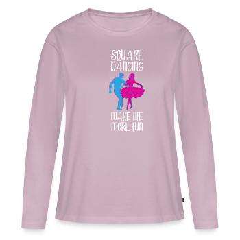 Square dance - Women's Premium Organic Long Sleeve Shirt - dusky pink - Front - Julia (174cm)