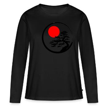 Bonsai Kreis Buddhismus Japanische Geschenk - Frauen Premium Bio Langarmshirt - Schwarz - Vorne - Julia (174cm)