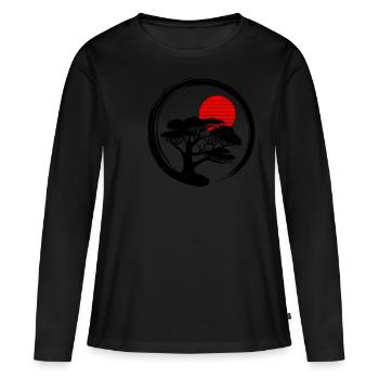 Bonsai Tree Japanese Circle Buddhist Zen Call - T-shirt manches longues Premium bio Femme - noir - Devant - Julia (174cm)