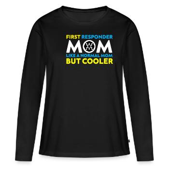 First Responder Mom Sanitäterin Polizistin - Frauen Premium Bio Langarmshirt - Schwarz - Vorne - Julia (174cm)