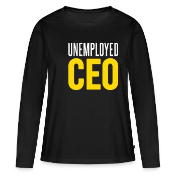 Unemployed boss - Women's Premium Organic Long Sleeve Shirt - black - Front - Julia (174cm)