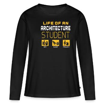 The life of an architecture student - Women's Premium Organic Long Sleeve Shirt - black - Front - Julia (174cm)