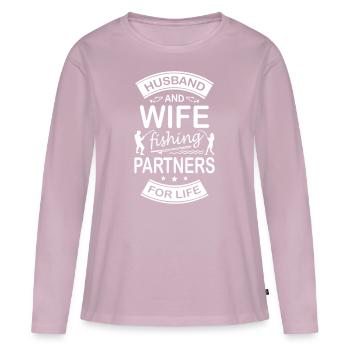 Husband And Wife Fishing Partners For Life - Women's Premium Organic Long Sleeve Shirt - dusky pink - Front - Julia (174cm)