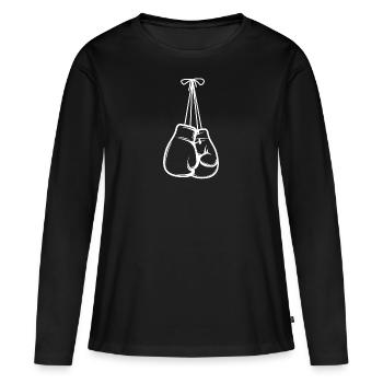 Boxe Sport de combat Punch Boxings Sparring - T-shirt manches longues Premium bio Femme - noir - Devant - Julia (174cm)