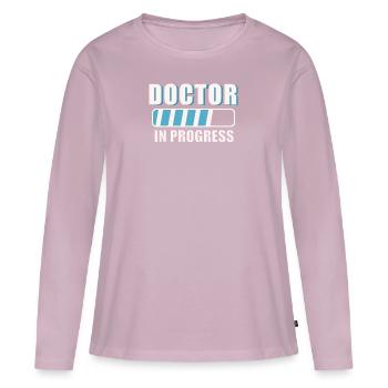 Docteur Docteur Travail Médecins - T-shirt manches longues Premium bio Femme - rose poudré - Devant - Julia (174cm)