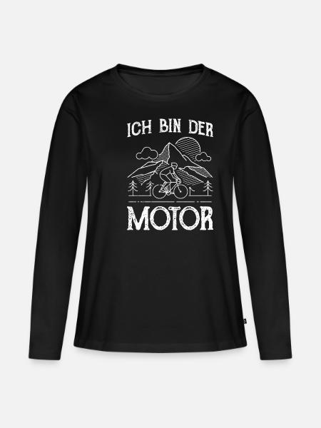 Ich bin der Motor - Frauen Premium Bio Langarmshirt - Schwarz