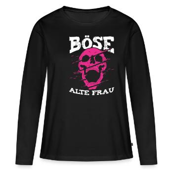 Böse Alte Frau - Frauen Premium Bio Langarmshirt - Schwarz - Vorne - Julia (174cm)