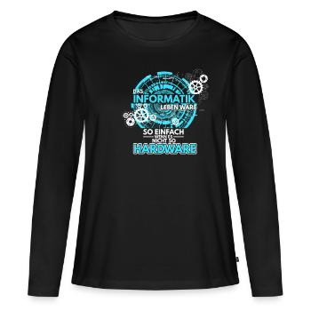 Informatik Programmierer Informatiker Hardware Sof - Frauen Premium Bio Langarmshirt - Schwarz - Vorne - Julia (174cm)