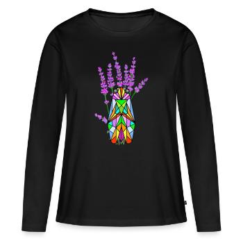 Provence en couleurs - T-shirt manches longues Premium bio Femme - noir - Devant - Julia (174cm)