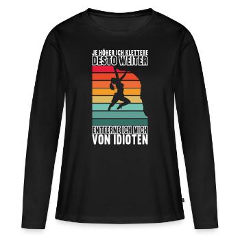 Klettern Kletterer - Frauen Premium Bio Langarmshirt - Schwarz - Vorne - Julia (174cm)