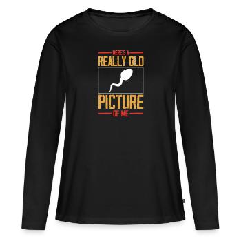 Une vieille photo de moi - disant un design drôle - T-shirt manches longues Premium bio Femme - noir - Devant - Julia (174cm)