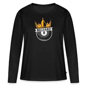 Billard Piscine Billard Billard Boule Billard Billard Cuisine 8Ball - T-shirt manches longues Premium bio Femme - noir - Devant - Julia (174cm)