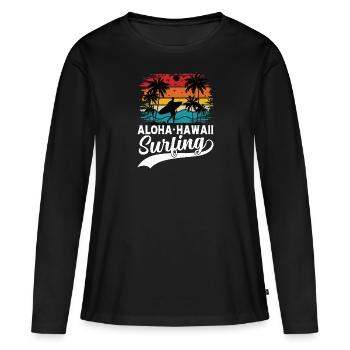 Malibu Surfing California Surfer Beach - T-shirt manches longues Premium bio Femme - noir - Devant - Julia (174cm)