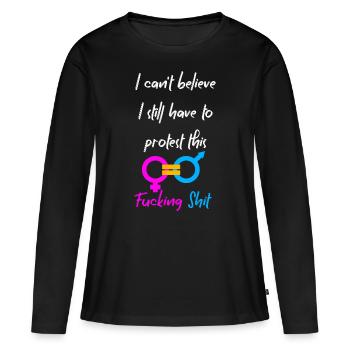 Égalité - T-shirt manches longues Premium bio Femme - noir - Devant - Julia (174cm)