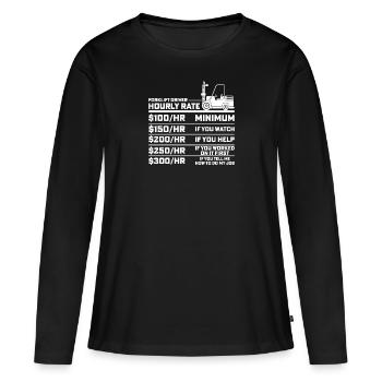 Staplerfahrer Gabelstaplerfahrer Gabelstapler Lohn - Frauen Premium Bio Langarmshirt - Schwarz - Vorne - Julia (174cm)