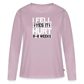 Fracture du bras Fracture osseuse Cascadeur Gypse Récupération du bras - T-shirt manches longues Premium bio Femme - rose poudré - Devant - Julia (174cm)