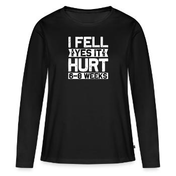 Fracture du bras Fracture osseuse Cascadeur Gypse Récupération du bras - T-shirt manches longues Premium bio Femme - noir - Devant - Julia (174cm)