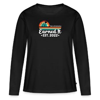 Examen d’infirmière 2022 - T-shirt manches longues Premium bio Femme - noir - Devant - Julia (174cm)