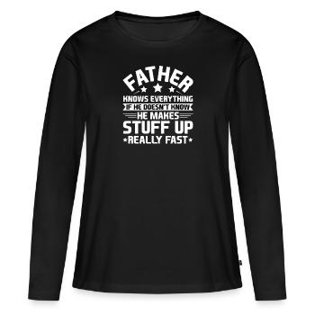 Dad Bad Influence - Cadeau du père - T-shirt manches longues Premium bio Femme - noir - Devant - Julia (174cm)