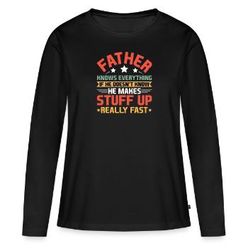 Dad Bad Influence - Cadeau du père - T-shirt manches longues Premium bio Femme - noir - Devant - Julia (174cm)