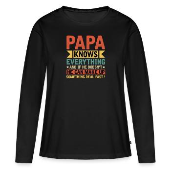 Dad Bad Influence - Cadeau du père - T-shirt manches longues Premium bio Femme - noir - Devant - Julia (174cm)
