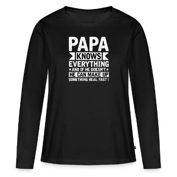 Dad Bad Influence - Cadeau du père - T-shirt manches longues Premium bio Femme - noir - Devant - Julia (174cm)