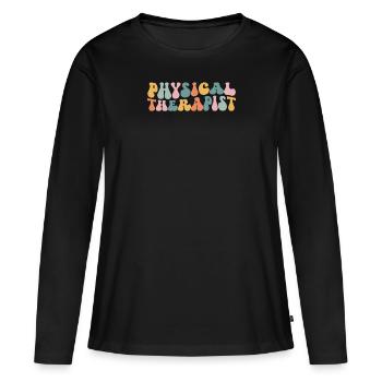 Physiotherapeut Geschenk Rücken Gesundheit - Frauen Premium Bio Langarmshirt - Schwarz - Vorne - Julia (174cm)