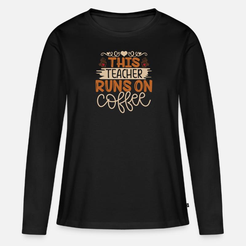 Lehrer Lernen Lehren Kindergarten Student Schule - Frauen Premium Bio Langarmshirt - Schwarz