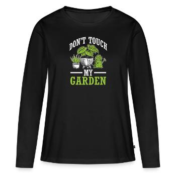 Jardinier Verger Hobby Jardinier Cadeau Jardin - T-shirt manches longues Premium bio Femme - noir - Devant - Julia (174cm)