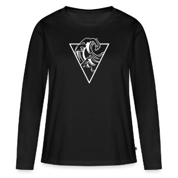 vague - T-shirt manches longues Premium bio Femme - noir - Devant - Julia (174cm)