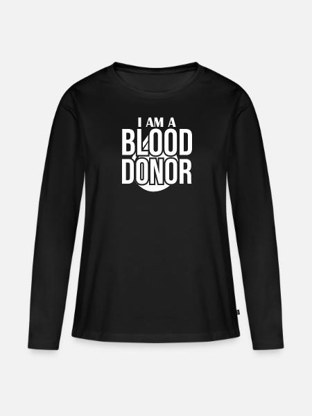 Blutspende Blutspenden Blutspender - Frauen Premium Bio Langarmshirt - Schwarz