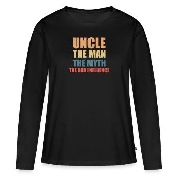 Meilleur oncle Bad Influence Cadeau de famille - T-shirt manches longues Premium bio Femme - noir - Devant - Julia (174cm)