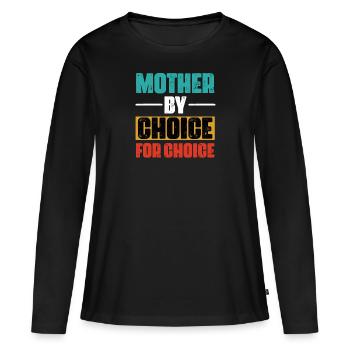Mère pour le choix par choix - T-shirt manches longues Premium bio Femme - noir - Devant - Julia (174cm)
