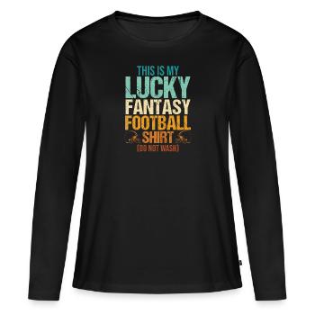 Fantasy Football Father Legend Husband Fantasy - Women's Premium Organic Long Sleeve Shirt - black - Front - Julia (174cm)