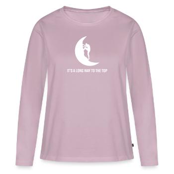 Klettern Bouldern Bergsteiger Freeclimber - Frauen Premium Bio Langarmshirt - Altrosa - Vorne - Julia (174cm)