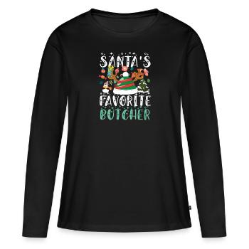Cadeau de Noël Butcher Butcher’s Shop - T-shirt manches longues Premium bio Femme - noir - Devant - Julia (174cm)