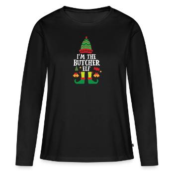 Cadeau de Noël Butcher Butcher’s Shop - T-shirt manches longues Premium bio Femme - noir - Devant - Julia (174cm)