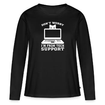 Support technique Technologie informatique Logiciel informatique - T-shirt manches longues Premium bio Femme - noir - Devant - Julia (174cm)