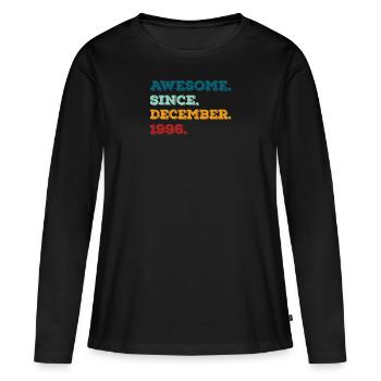 Birthday December 1996 Born Year of birth - Women's Premium Organic Long Sleeve Shirt - black - Front - Julia (174cm)