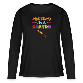 Premier jour d’école Obtenez votre cray sur les enfants - T-shirt manches longues Premium bio Femme - noir - Devant - Julia (174cm)