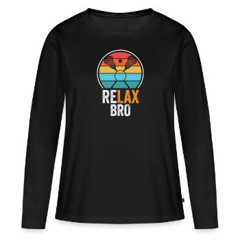 Lacrosse Spieler spielen Lacrosse Relax Lacrosse - Frauen Premium Bio Langarmshirt - Schwarz - Vorne - Julia (174cm)