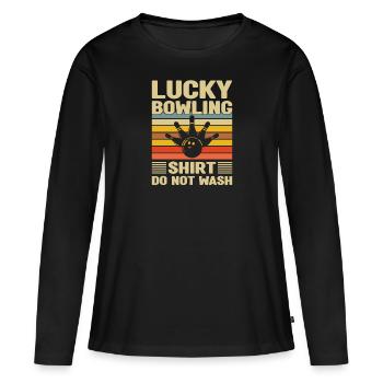 Bowling Cone Spareball Pins Ball Strike - T-shirt manches longues Premium bio Femme - noir - Devant - Julia (174cm)
