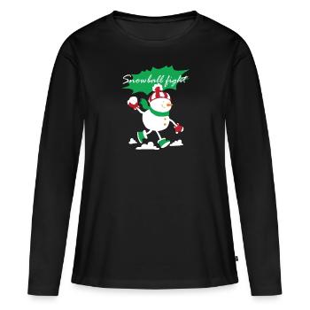 Enfants Snowball Fight Boule de neige - T-shirt manches longues Premium bio Femme - noir - Devant - Julia (174cm)