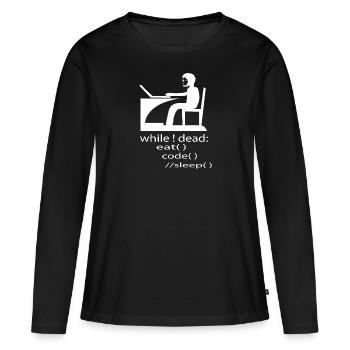 Cadeau de programmeur développeur de logiciels - T-shirt manches longues Premium bio Femme - noir - Devant - Julia (174cm)