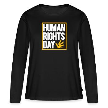 Droits de l’homme Politique Manifestation sur la liberté - T-shirt manches longues Premium bio Femme - noir - Devant - Julia (174cm)