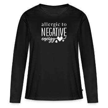 pensées positives vie positive - T-shirt manches longues Premium bio Femme - noir - Devant - Julia (174cm)