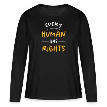 Droits de l’homme Politique Manifestation sur la liberté - T-shirt manches longues Premium bio Femme - noir - Devant - Julia (174cm)