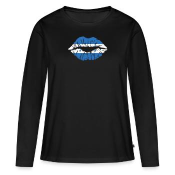 Honduras Landesflagge Honduras Republik Herz - Frauen Premium Bio Langarmshirt - Schwarz - Vorne - Julia (174cm)