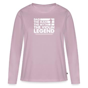 Violine Vater Violinenspieler Streicher Papa - Frauen Premium Bio Langarmshirt - Altrosa - Vorne - Julia (174cm)